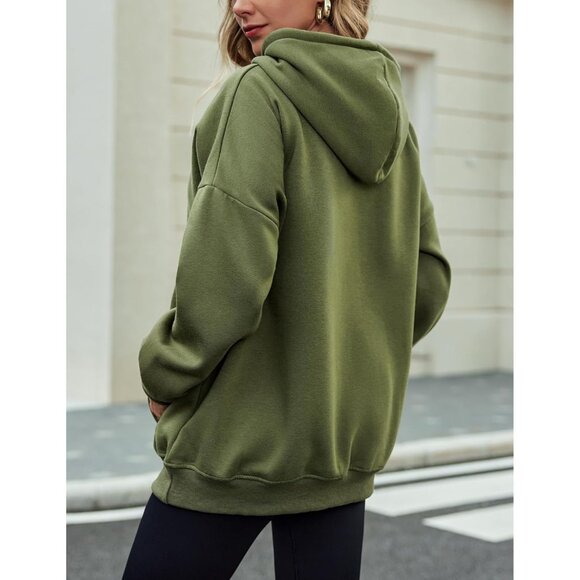 🆕 Women Green Pullover Sweatshirts Long Sleeve Fall Winter Coat Fleece Hoodies - Picture 3 of 6